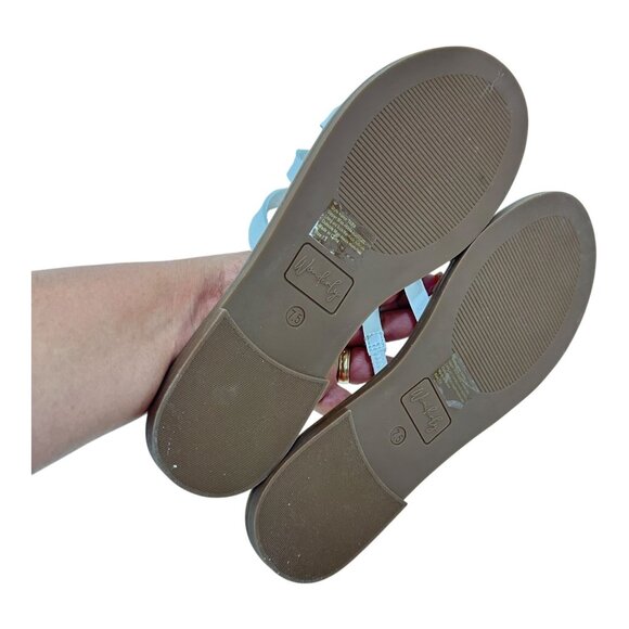 Wonderly Tara Womens White Woven Slide Sandals Size 7.5 Faux Leather - Picture 5 of 13